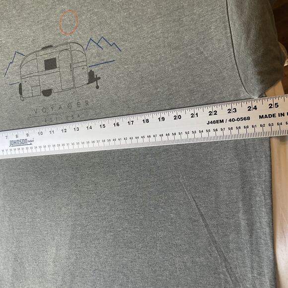 Voyager Men Shirt XX-LARGE Gray Camper Mountains Graphic Tee Short Sleeve - Picture 4 of 8